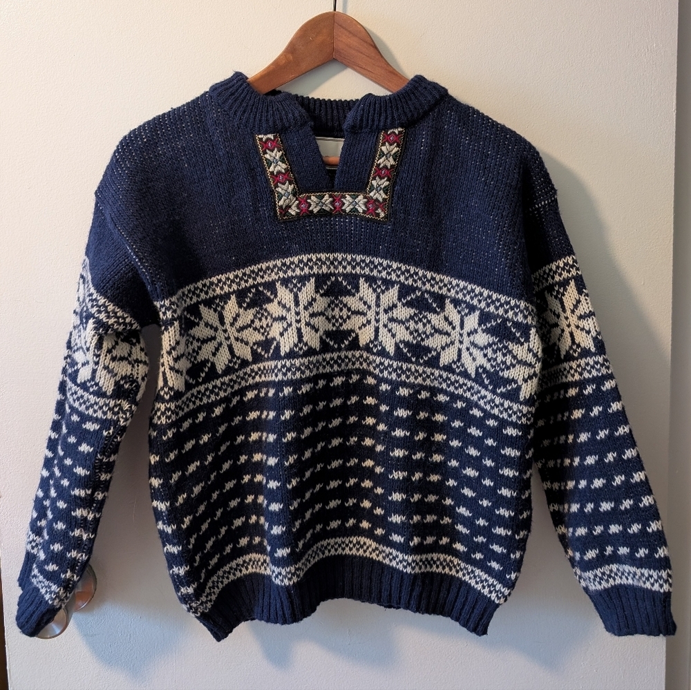 Vintage 80s Wool Knit Sweater Small